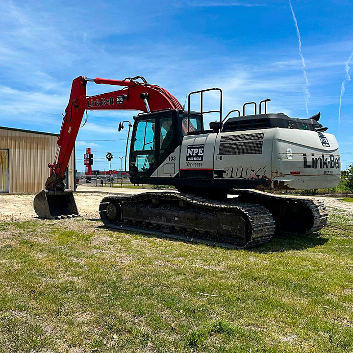 Excavator At Construction Site in Texas