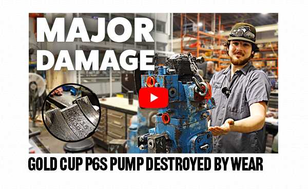 MAJOR DAMAGE — GOLD CUP P6S PUMP DESTROYED BY WEAR. Watch the hydraulic pump repair and inspection on YouTube.