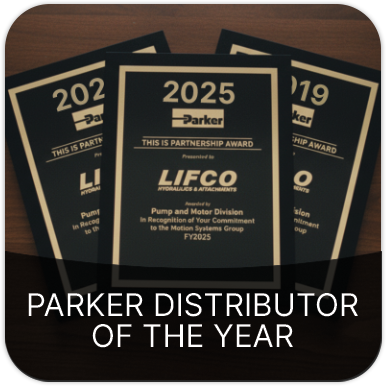 Lifco Hydraulics recognized as the 2025 Parker Distributor of the Year, showcasing industry leadership and partnership.