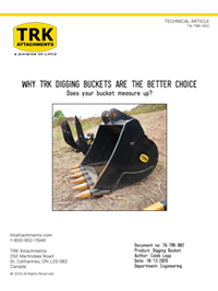 Thumbnail preview of the TRK technical bulletin about why TRK digging buckets are the better choice.