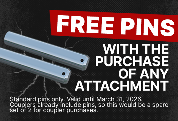 Free spare set of standard pins with the purchase of any attachment